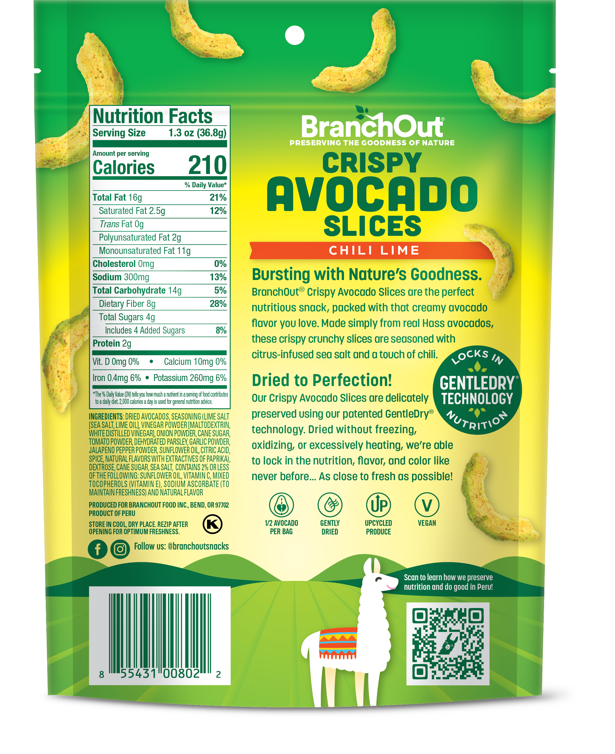 Avocado Chips, Chili Lime - 8 bags