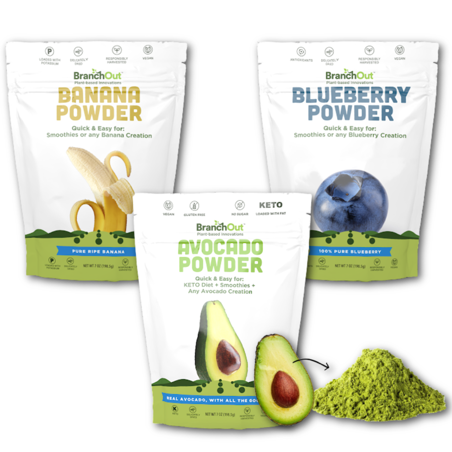 Boost Your Smoothies with BranchOut Banana, Blueberry, and Avocado Powders