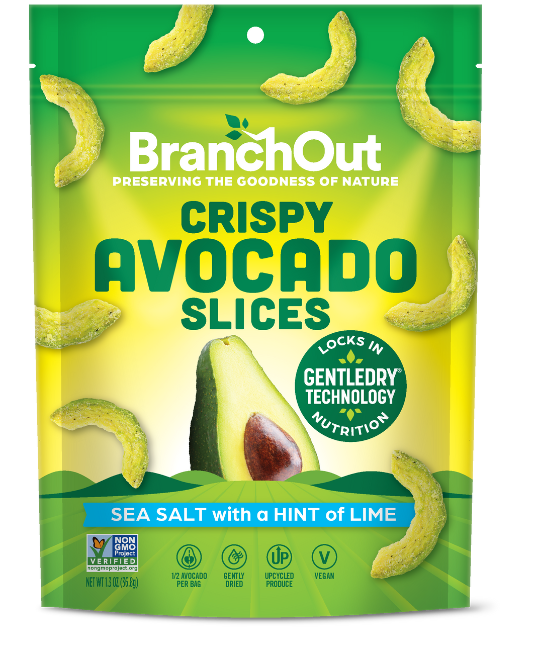 Avocado Chips, Sea Salt with a hint of Lime - 8 bags