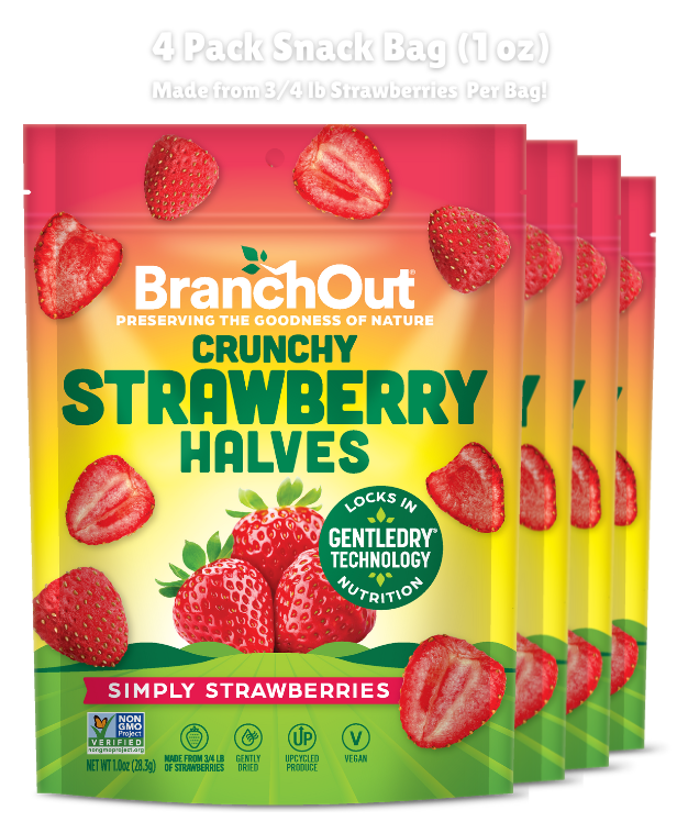 Crunchy Strawberry Halves 4 Pack Snack Size